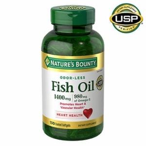 Nature's Bounty Fish Oil 1400 mg., 130 Coated Softgels New